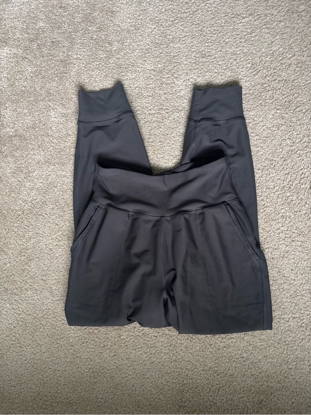 Old Navy Dark Gray High-Rise Powersoft Joggers with Side Pockets - Activewear